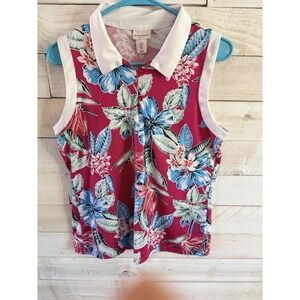 TOMMY BAHAMA Golf Women's Stretch Polyester Active Sport Tank Top Floral Size  L
